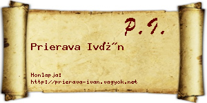 Prierava Iván névjegykártya